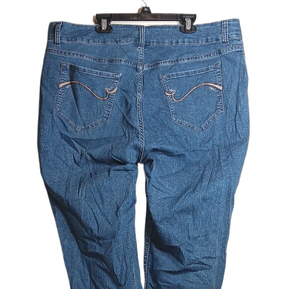 Riders By Lee Bootcut Jeans Womens 18W Long Medium Wash Midrise Embroidered - Picture 4 of 4